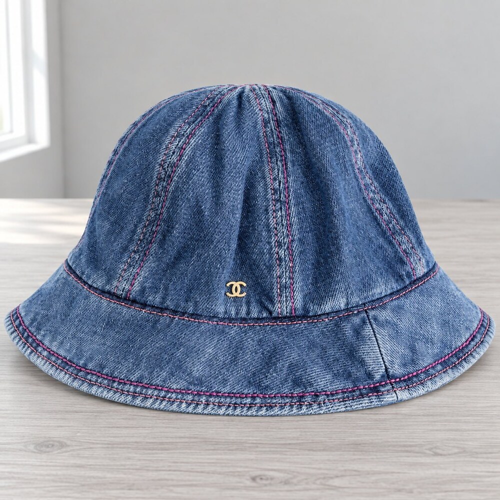 CHANEL Denim CC Bucket Hat
